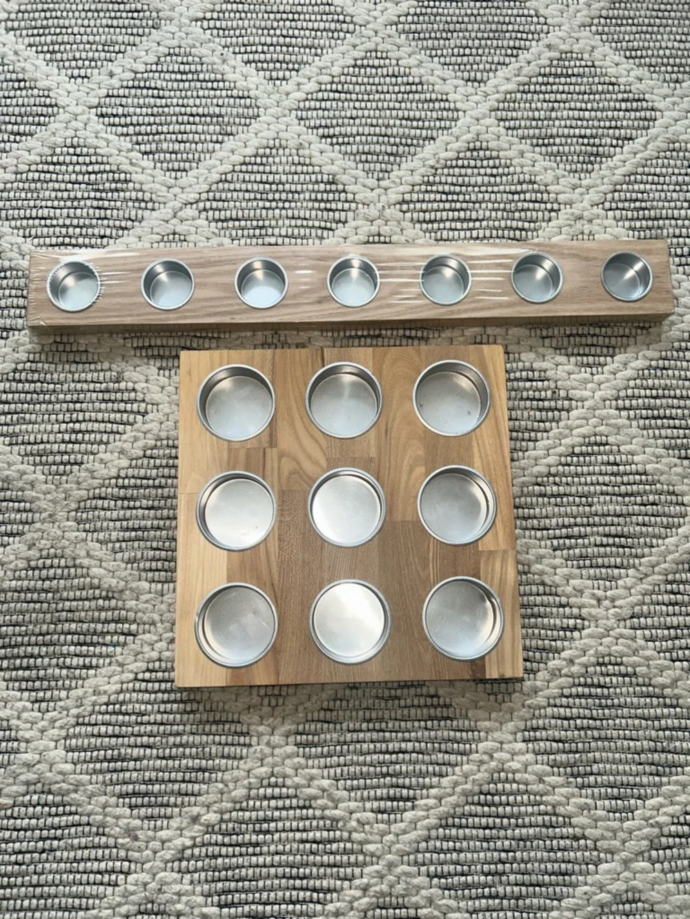 Wooden Tea Light Holder Sets - Natural Wood NWT
